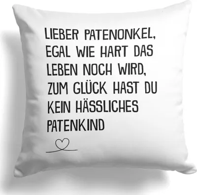 Produktbild von 22Feels Patenonkel Geschenk Pate Kissen Taufe Dekoration Taufpate Geburststag Weihnachten Deko Männer Wohnaccessoire Wohnzimmer Schlafzimmer Couch
