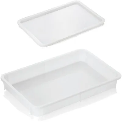 Produktbild von 2x Teig-/Pizzaballenbox + Deckel, 60 x 40 x 8 cm, Polypropylen