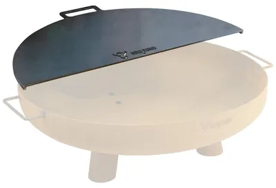 Produktbild von BBQ-Toro Kohlenstoffstahl Grillplatte für Ø 80 cm Feuerschalen, Halbrund mit Griff, Grau
