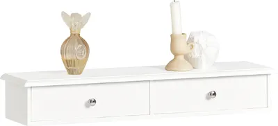 Produktbild von SoBuy Wandkonsole Wandregal mit 2 Schubladen,B64x T15 x H10cm,FRG43-W