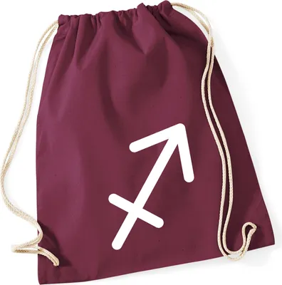 Produktbild von Huuraa Turnbeutel Schütze Sternzeichen Zeichen 12 Liter Burgundy Baumwolle Rucksack Geschenkidee