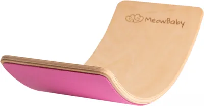 Produktbild von MeowBaby Balance Board für Kinder – Balancierbrett aus Holz mit Filz Unterseite, Farbe:Pink