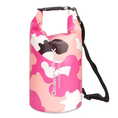 Produktbild von Dry Bag 3L/5L/10L/15L wasserdichte Tasche, Ultra-Light Trockensack Wasserdicht, Abriebfest, Reißfest, für Kajakfahren, Strand(Rosa, 10 l)