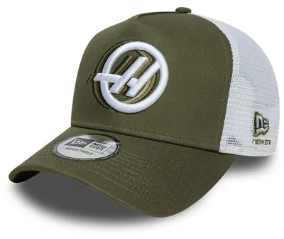 Zdjęcie produktu dla Czapka bejsbolówka New Era A-Frame Snapback Trucker - F1 HAAS, kolor oliwkowy