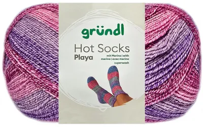 Produktbild von 100 Gramm Gründl Hot Socks Playa 4-fach 01 flieder-ros+e-lavendel-pink