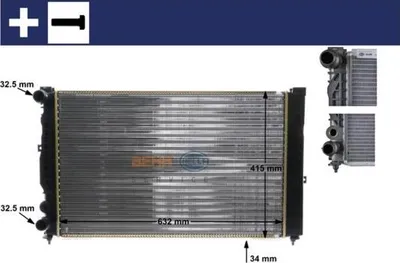 Immagine prodotto di Radiatore motore Mahle per Audi A4 A6 Skoda Superb VW Passat