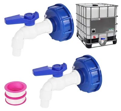 IBC-Ablaufhahn 2 Stück, 3/4" & 1/2" Anschluss, für 1000-l-Container