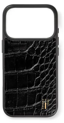 Productafbeelding van iDeal of Sweden Vegan Leather MagSafe Backcover voor de Apple iPhone 18 Pro / 17 Pro - Black Croco