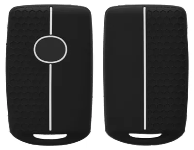 Immagine prodotto di Custodia per chiavi kwmobile per Mazda 3, CX30, CX50, CX60, CX90, MX-30 - Custodia in silicone per chiavi dell'auto - Custodia per chiavi in bianco e nero