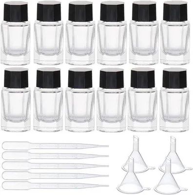 Zdjęcie produktu dla Szklane buteleczki z zakraplaczem do kaligrafii, 15 ml, 12 sztuk