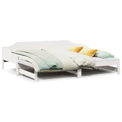 Zdjęcie produktu dla vidaXL Łóżko dzienne rozkładane białe 90x200 cm lite drewno sosnowe