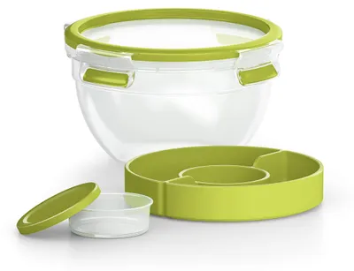 Produktbild von EMSA Clip & Go Frischhaltedose, 2,6L, N10713, Box, Rund, 2,6 l, Grün, Transparent, Polypropylen (PP), Thermoplastisches Elastomer (TPE), Deutschland