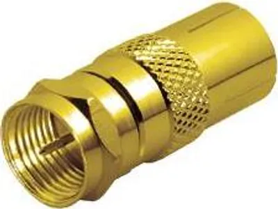Produktbild von Kompaktadapter F-Stecker - Koax-Kupplung goldfarben 9,5 mm