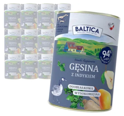 Zdjęcie produktu dla Baltica Gęsina z Indykiem 12x400g Duoproteinowa Bezzbożowa Mokra Karma Dla Psa