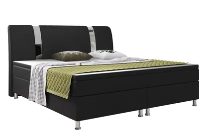 Produktbild von Inter Handels Boxspringbett Riva, 180x200, Schwarz