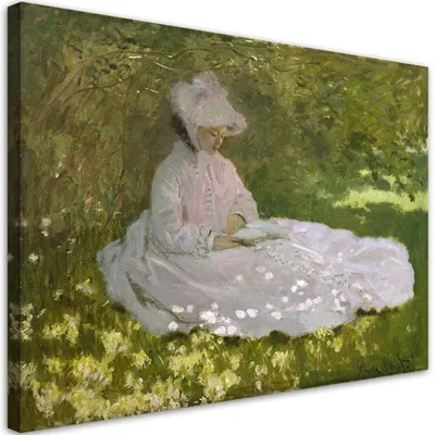 Produktbild von Leinwandbild  Frühling - Claude Monet 90x60 Feeby Bunt bild für die wand bereit zum aufhängen