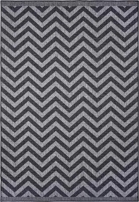 Zdjęcie produktu dla Dywan na taras 200x290cm dwustronny sznurkowy, czarno szary płasko tkany
