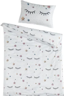 Produktbild von Optidream Mikrofaser Baby Bettwäsche 100 x 135 cm Bettbezug Kopfkissenbezug 40 x 60 cm Naema