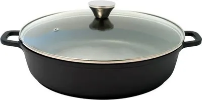 Produktbild von 32 cm 5 l schwarzer gusseisen-schmortopf Baumalu 384940