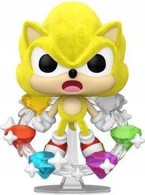Zdjęcie produktu dla Funko POP Sonic 1059 Super Sonic with Emeralds Flocked Special Edition Limitowana Figurka Kolekcjonerska