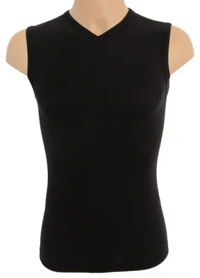 Produktbild von HERMKO 63050 Herren Funktions Tank Top mit V-Ausschnitt Funktionsunterwäsche Unterhemd aktiv schnelltrocknend Muskelshirt, Größe:D 5 = EU M, Farbe:schwarz