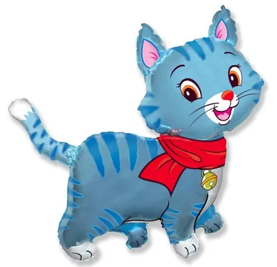 Produktbild von SPANISCHER BALLON, 24 Zoll, Motiv: Katze, Farbe: Creme, Blau