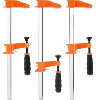 Productafbeelding van Set van 3 klemmen, 450 mm spanwijdte, 300 mm klemdiepte, 60 mm mondopening, metaal/kunststof