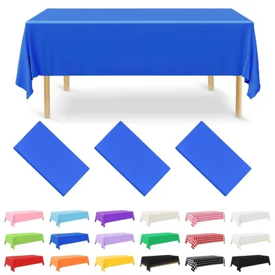 Zdjęcie produktu dla Jednorazowa obrus, 137 x 274 cm, ciemnoniebieski, materiał PEVA, 3 sztuki