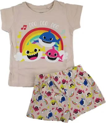 Produktbild von Baby Shark Hai Kinder Baby Mädchen Schlafanzug – Beige / 116