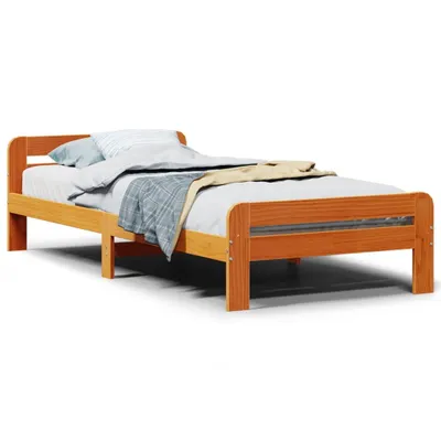 Produktbild von Massivholzbett ohne Matratze Wachsbraun 75x190 cm Kiefernholz
