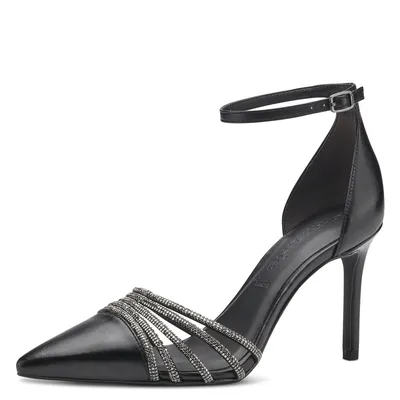 Produktbild von Tamaris Damen Pumps Fesselriemen Pfennigabsatz High Heels 1-24424-41, Größe:38 EU, Farbe:Schwarz