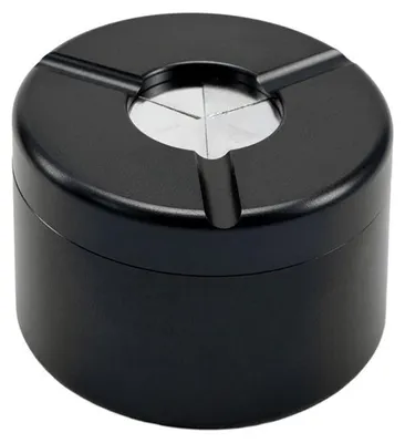 Produktbild von Windaschenbecher Aluminium rund mit verschleißbarem Deckel schwarz, Ø 8cm