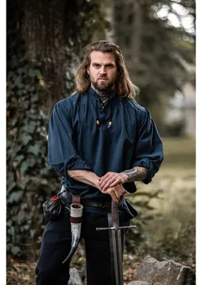 Immagine prodotto di Camicia medievale con allacciatura "Georg" Blu M