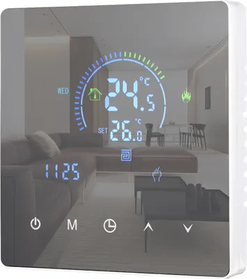 Obrázok produktu pre Inteligentný termostat pre ohrievače vody, LCD displej, dotykové tlačidlo, programovateľný pre domácu kanceláriu, školu, hotel