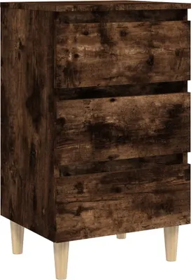 Produktbild von Nachttisch mit Massivholz-Beinen Räuchereiche 40x35x69 cm