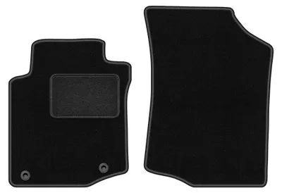 Produktbild von Velours-Fußmatten Vorne für Peugeot 107 2005-2014 (Schrägheck) – 2-tlg, Schwarz, passgenau – Wielganizator LUX
