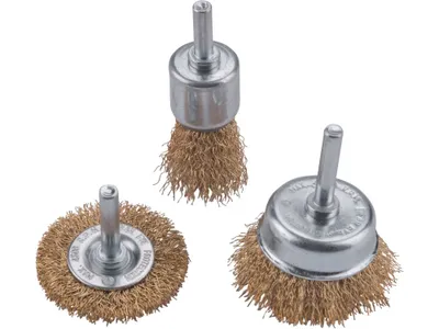 Obrázek produktu pro Kartáče ocelové, sada 3ks, stopka 6mm