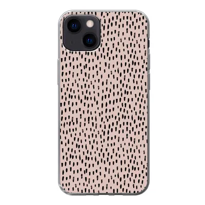 Produktbild von MuchoWow® Handyhülle Schutzhülle Hülle für iPhone 13 Polka dots - Rosa - Schwarz Silikon Softcase Handy Hülle - Karteninhaber