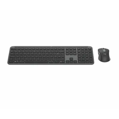 Produktbild von Logitech Signature Slim Combo MK950, Kabellos, RF Wireless + Bluetooth, Scherenschalter, QWERTY, Graphit, Maus enthalten