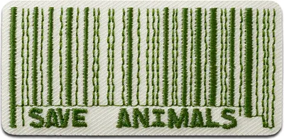 Produktbild von Mono Quick 14128 RECYCL-PATCH Save Animals Strichcode Bügelbild, ca. 3 x 6 cm PET EAN