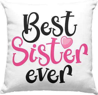 Produktbild von Trendation - Best Sister Ever Deko-Kissen mit Füllung 40x40 Geschenk für Schwester Geschenkidee Beste Schwester Geburtstag (Blau)