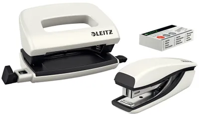 Produktbild von LEITZ Heftgerät & Locher Set Mini Nexxt WOW perlweiß