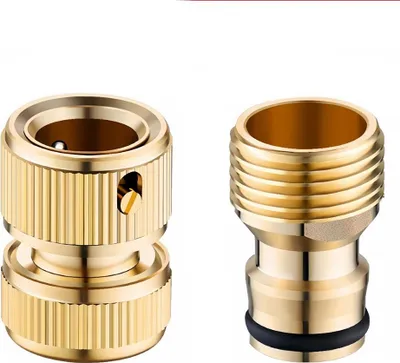 Produktbild von INF Wasserhahn Adapter Set: Messing 4/4 Zoll Anschluss für Gartenbewässerung, 2 Stück