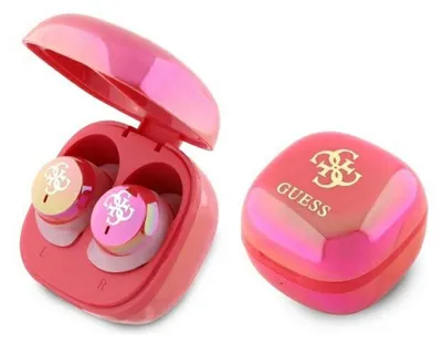 Obrázok produktu pre Slúchadlá Bluetooth Guess Gutwsj144Esf Tws + dokovacia stanica Fuchsia/Fuschia Iridescent 4G Printed Logo