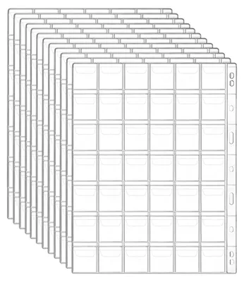 Immagine prodotto di Album per monete - Pagine per collezione di monete - 9 fori - 42 tasche - 29 x 29 mm
