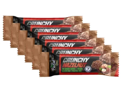 Produktbild von 6x30g FreEat Crunchy Schoko Haselnuss Riegel  / glutenfrei / paleo / vegan / ohne Zuckerzusatz