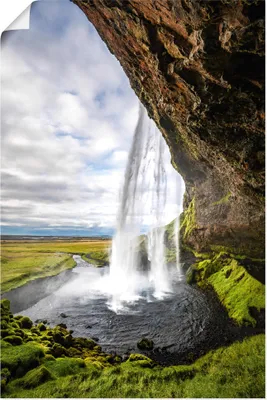 Produktbild von ARTland Poster Wasserfall Seljalandsfoss auf Island Größe: 80x120 cm