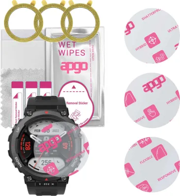 Produktbild von apgo 3 Stück Schutzglas, klar, kompatibel mit Amazfit T-Rex 2 Smartwatch, Hybrid 8H, Ersatz für Hartglas, Displayschutzglas, Bildschirmschutz, Displayschutz, kratzfest