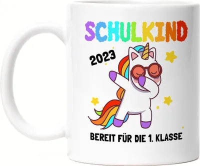 Produktbild von Schulkind 2023 Tasse Einschulung Einhorn Dab Schulanfang Schule Erstklässler Schuleinführung