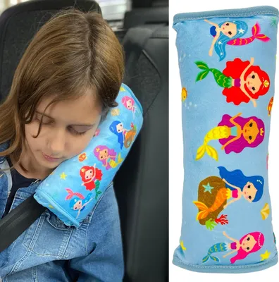Immagine prodotto di HECKBO® Cuscino per bambini a forma di sirena - lavabile in lavatrice - morbido e coccoloso - cuscino di alta qualità per cinture di sicurezza, protezione per cinture di sicurezza, cuscino per cinture di sicurezza, protezione per cinture di sicurezza, cuscino per auto, cuscino per viaggi, vacanze - 30cm x 12cm